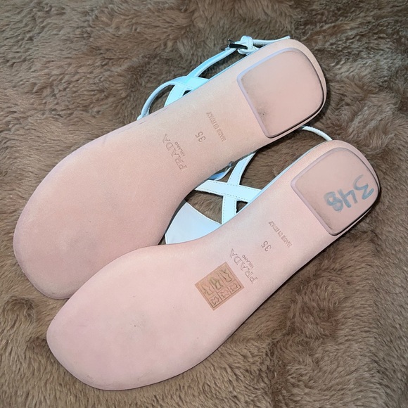 Prada - Patent leather thong sandals in white - Picture 8 of 8